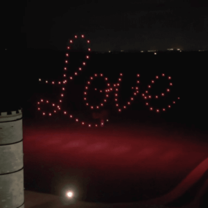 Love drone light show Love drone light show