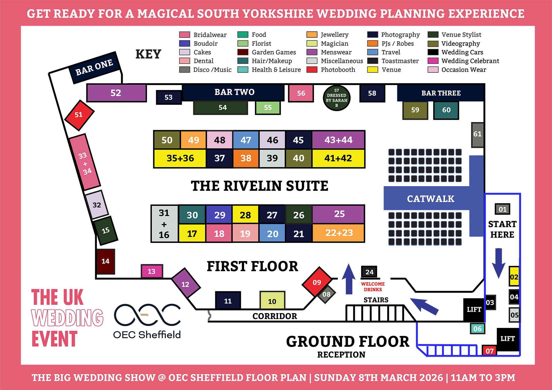 The Big Wedding Show @ OEC Sheffield Floor Plan | Sunday 8th March 2026
