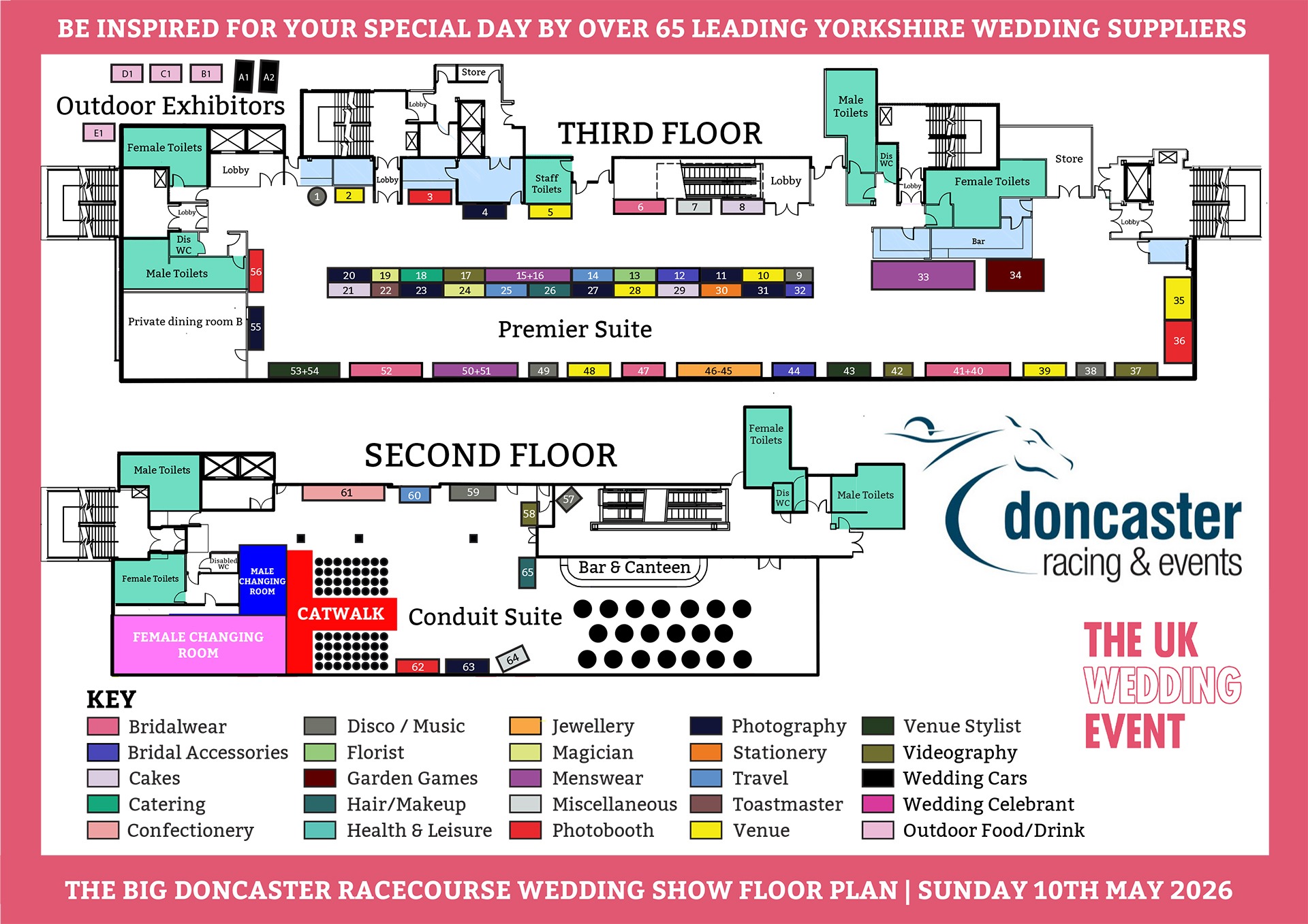 Doncaster Racecourse Wedding Show Floor Plan | Sunday 10th May 2026