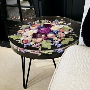 wedding bouquet preserved and turned into a stunning table