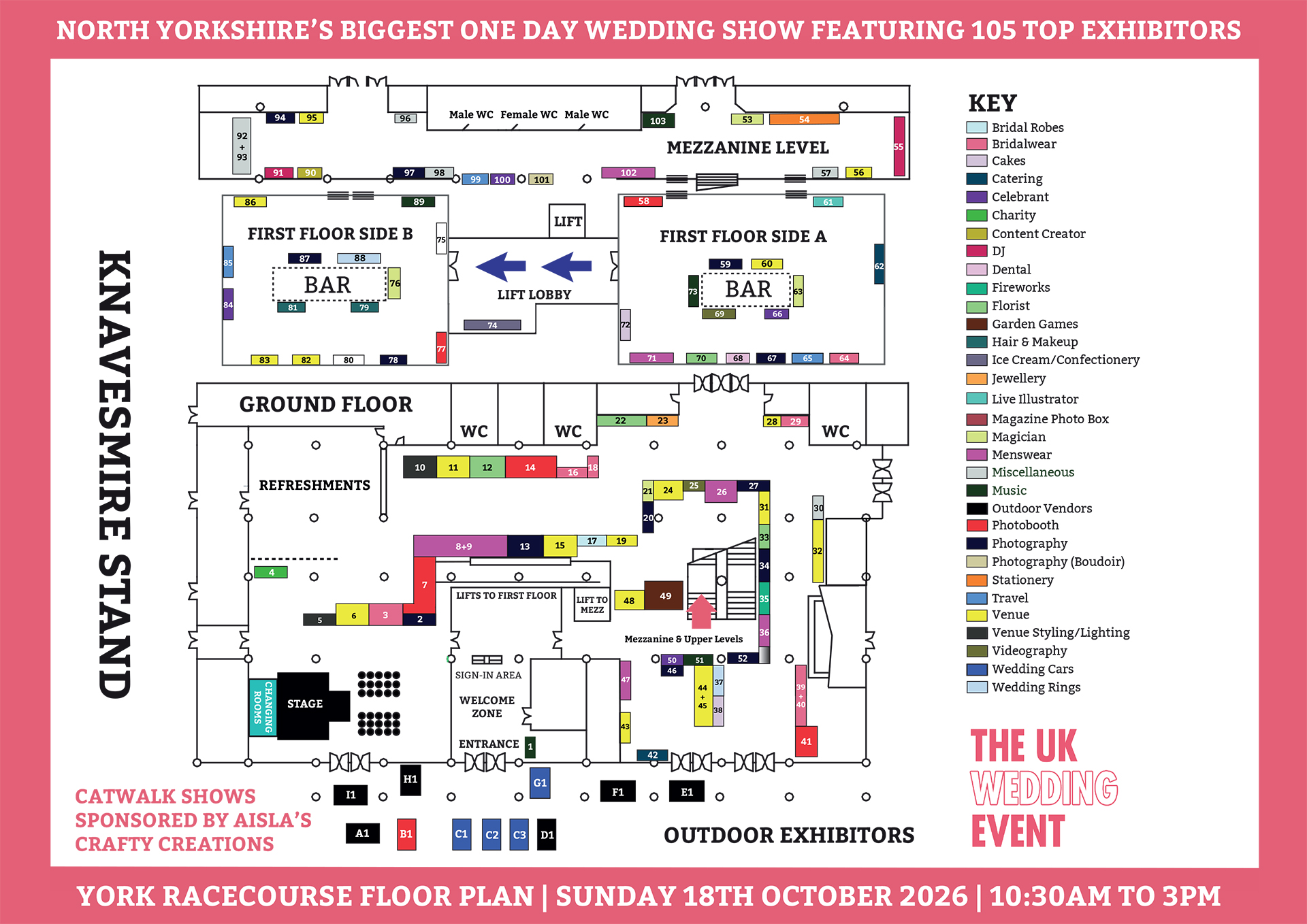 The Big York Racecourse Wedding Show Floor Plan | Sunday 18th October 2026