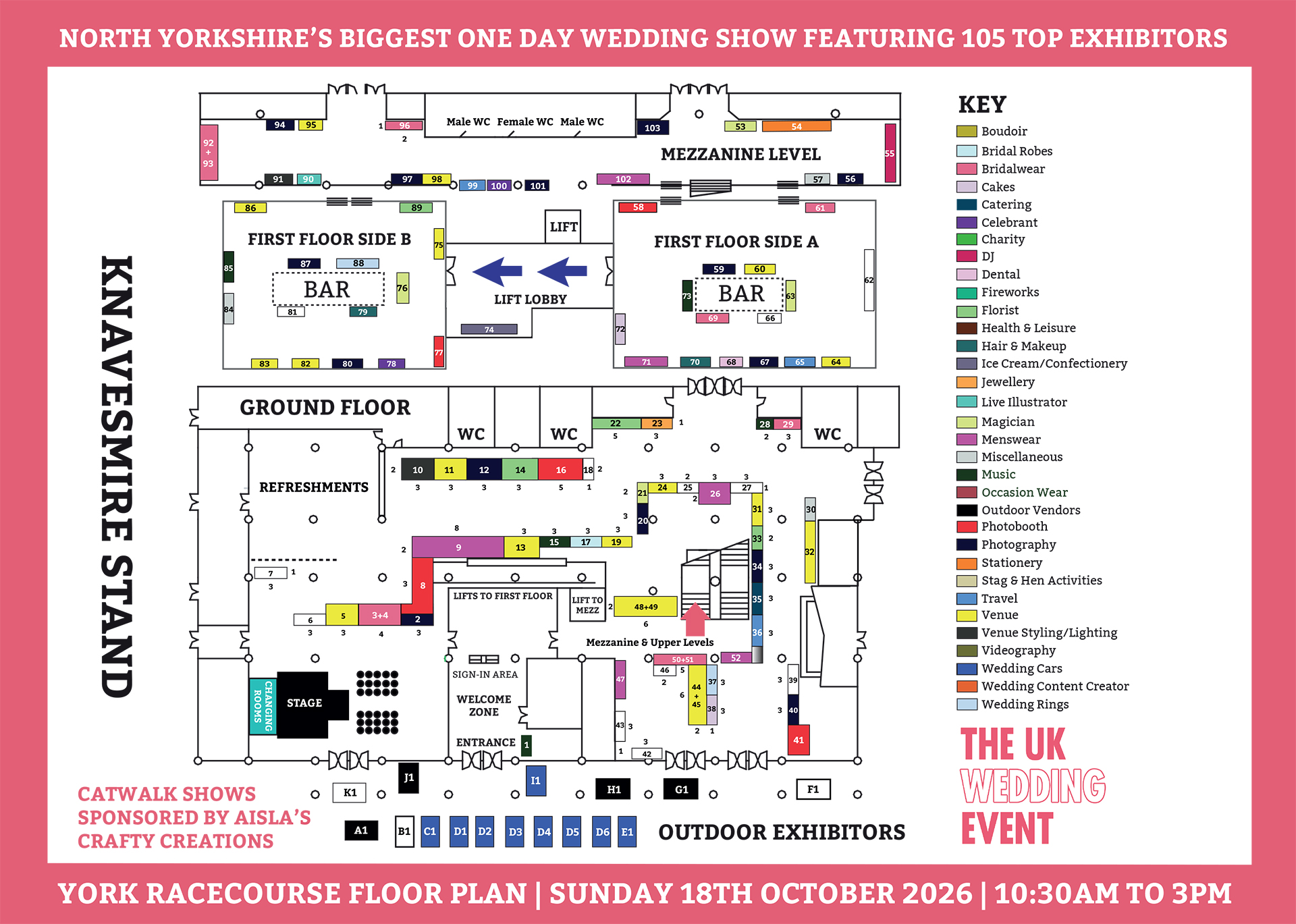 The Big York Racecourse Wedding Show Floor Plan | Sunday 18th October 2026