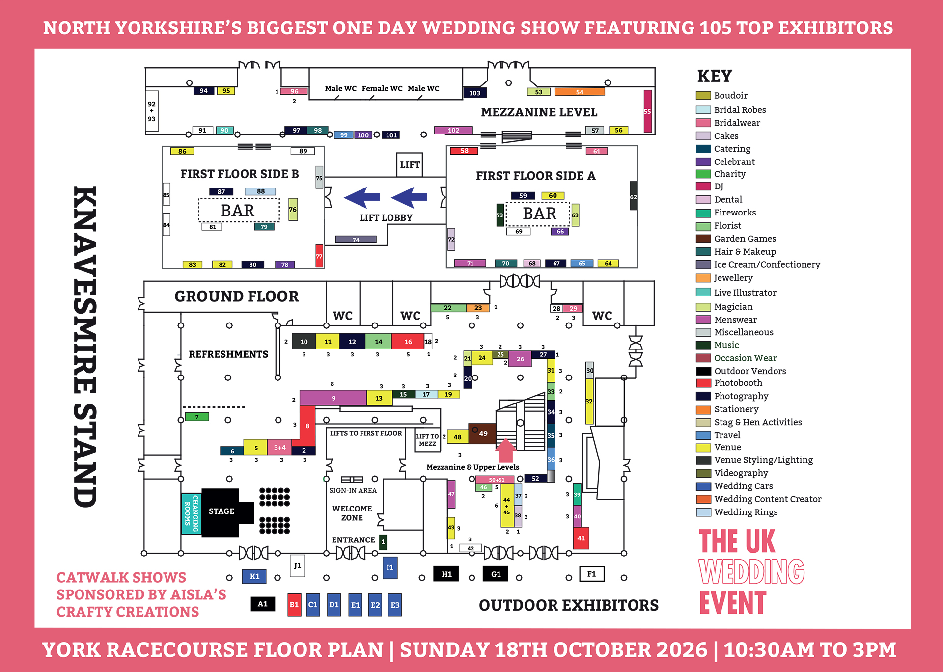 The Big York Racecourse Wedding Show Floor Plan | Sunday 18th October 2026