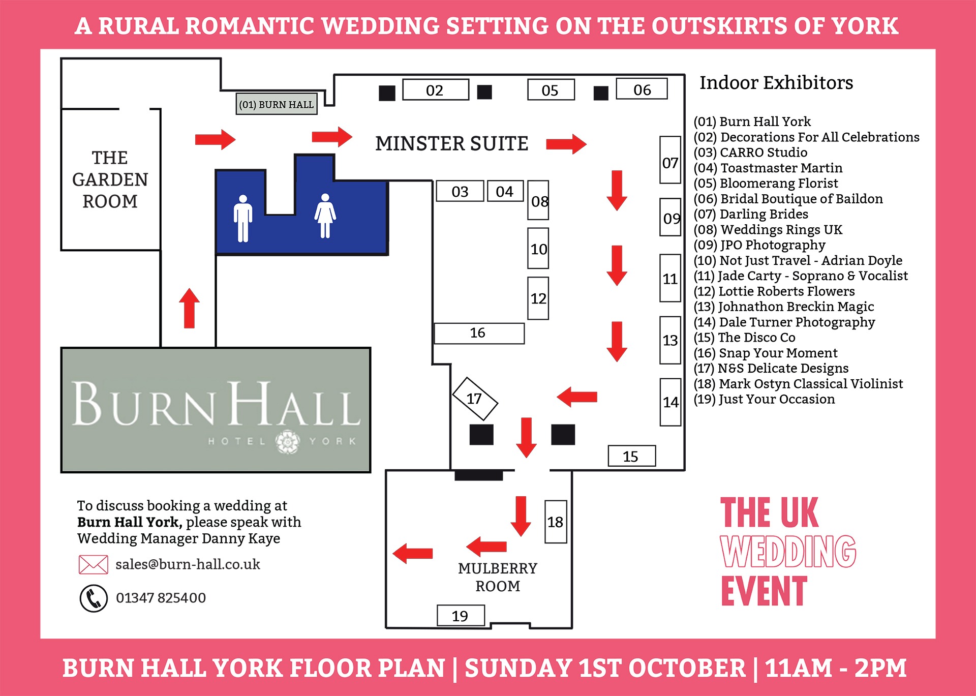 Burn Hall York Wedding Fayre Floor Plan | October 2023