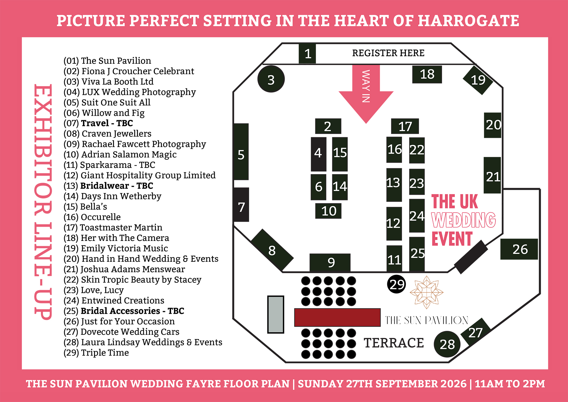 The Sun Pavilion Floor Plan | Sunday 27th Sept 2026