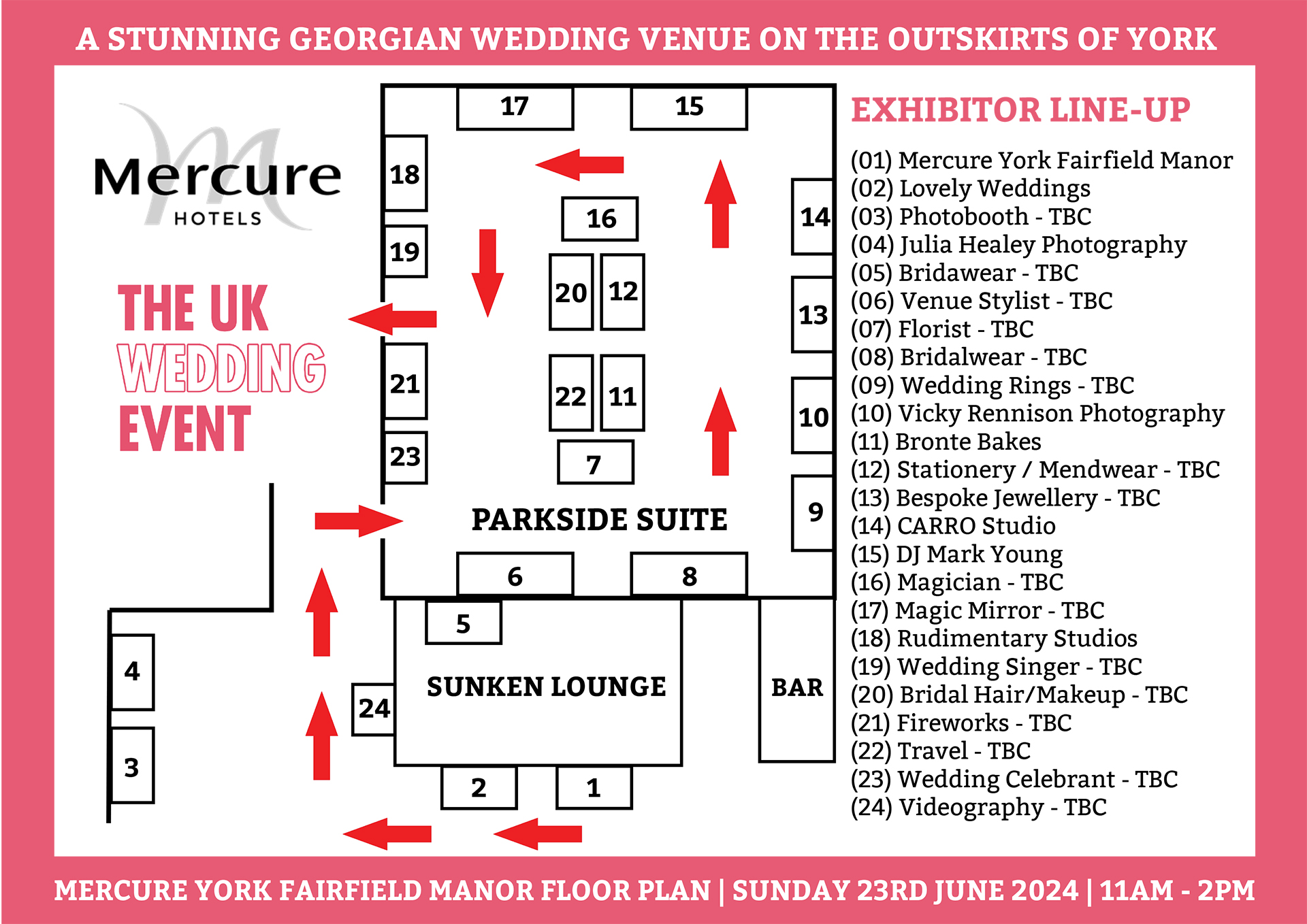 Mercure York Wedding Fayre Floor Plan | June 2024