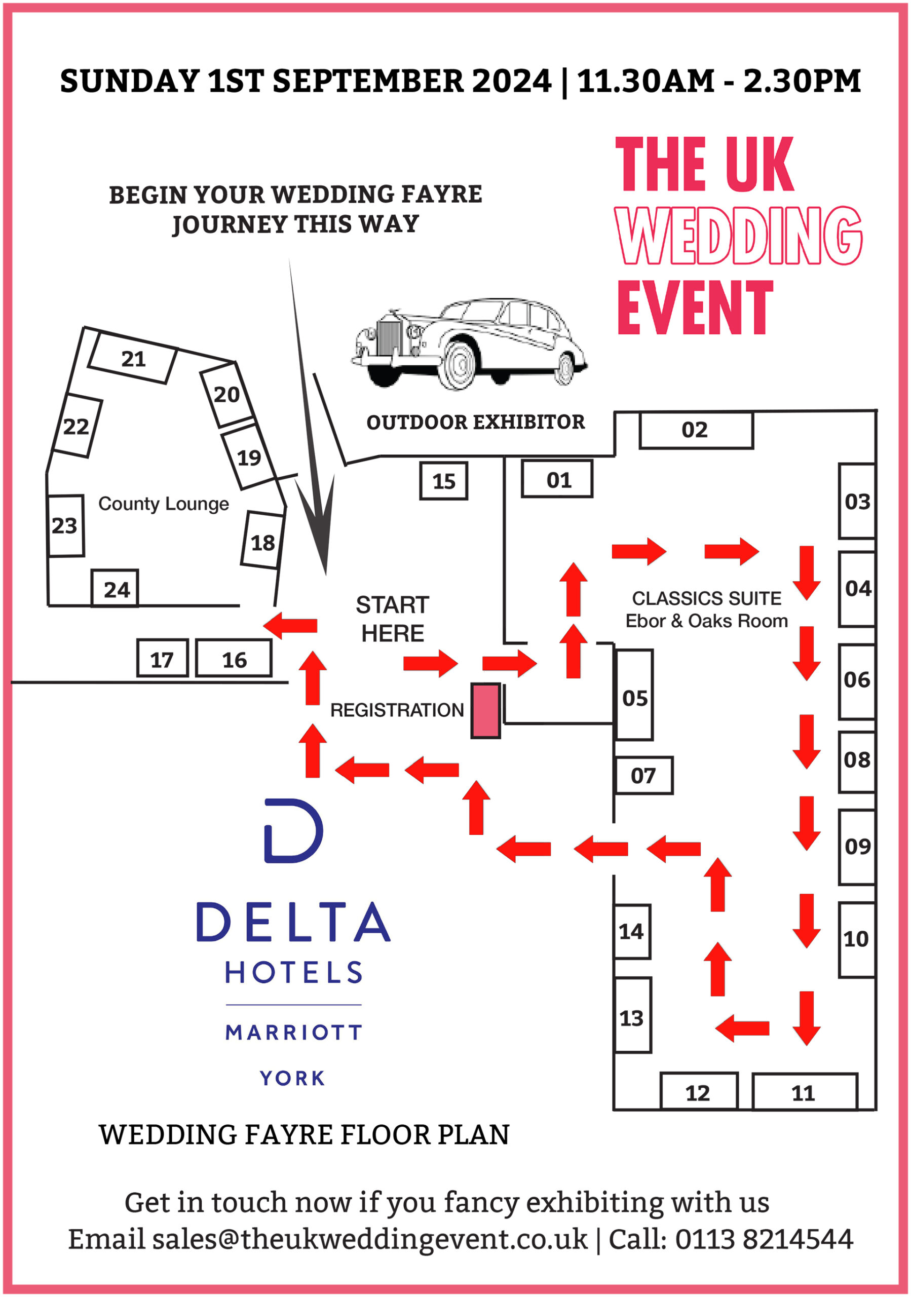 Delta Hotels by Marriott York Wedding Fayre Floor Plan | Sunday 1st September 2024