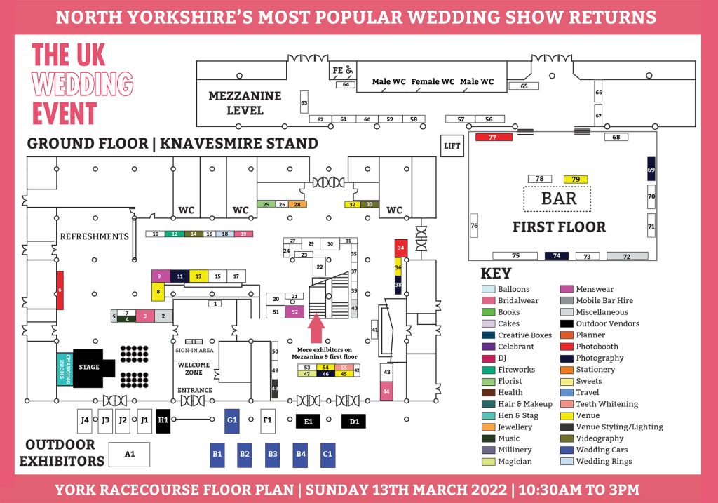 York Racecourse Wedding Show Floor Plan for March 2022