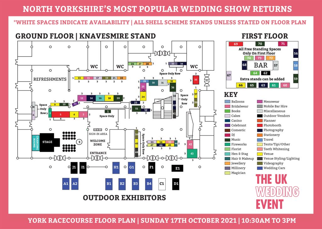 York Racecourse Wedding Show Floor Plan | Oct 2021