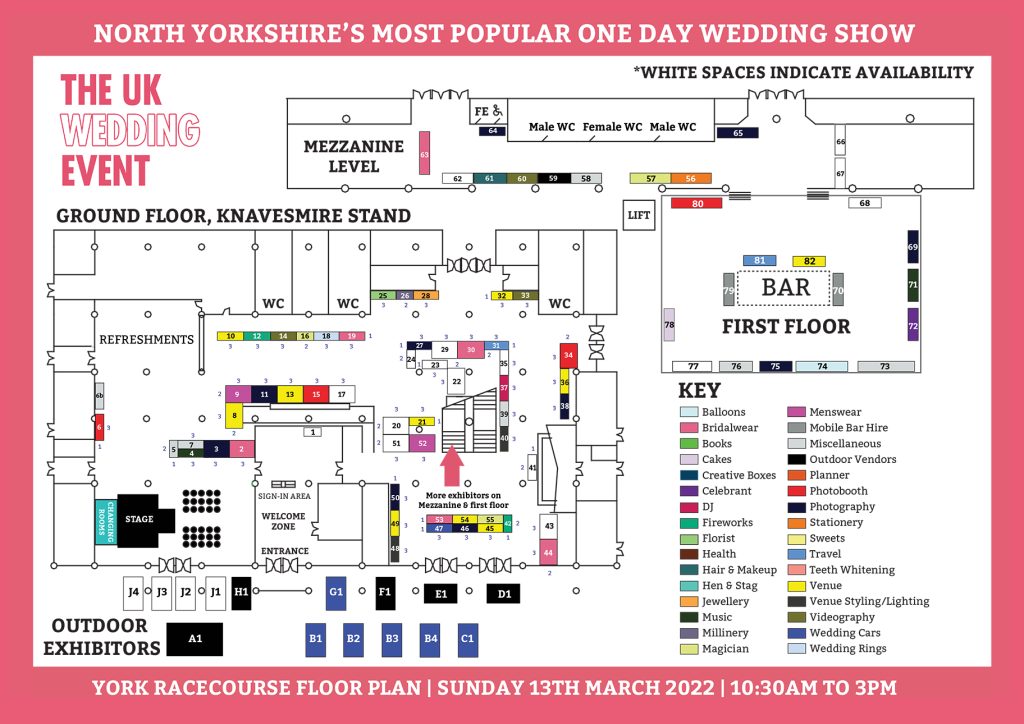 The Big York Racecourse Wedding Show Floor Plan