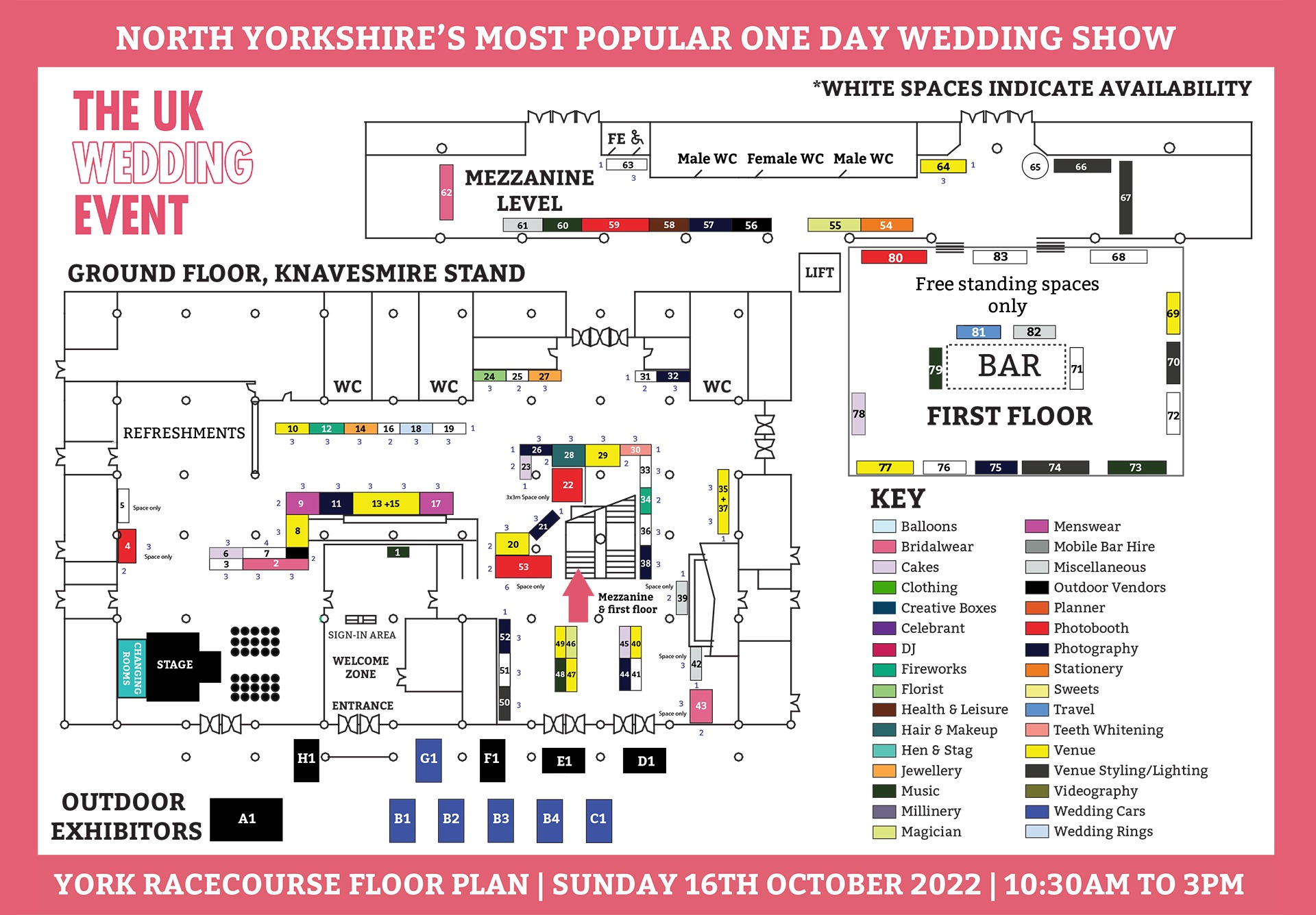 York Racecourse Wedding Show Floor Plan | October 2022