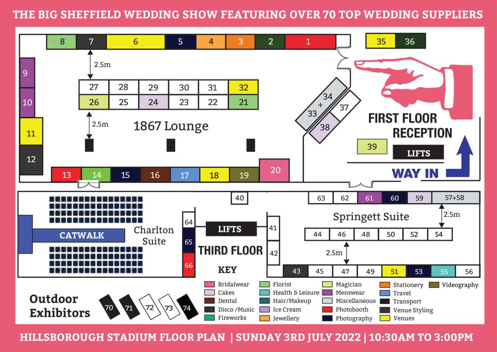 Hillsborough Stadium Wedding Show Floor Plan | July 2022