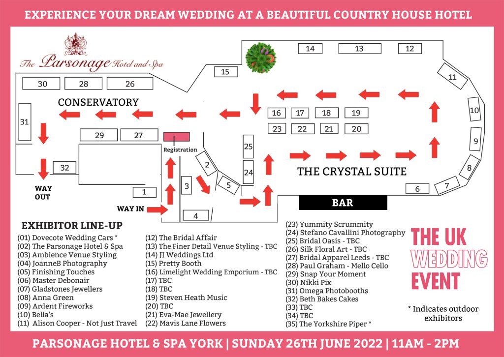 Parsonage York Wedding Fayre Floor Plan