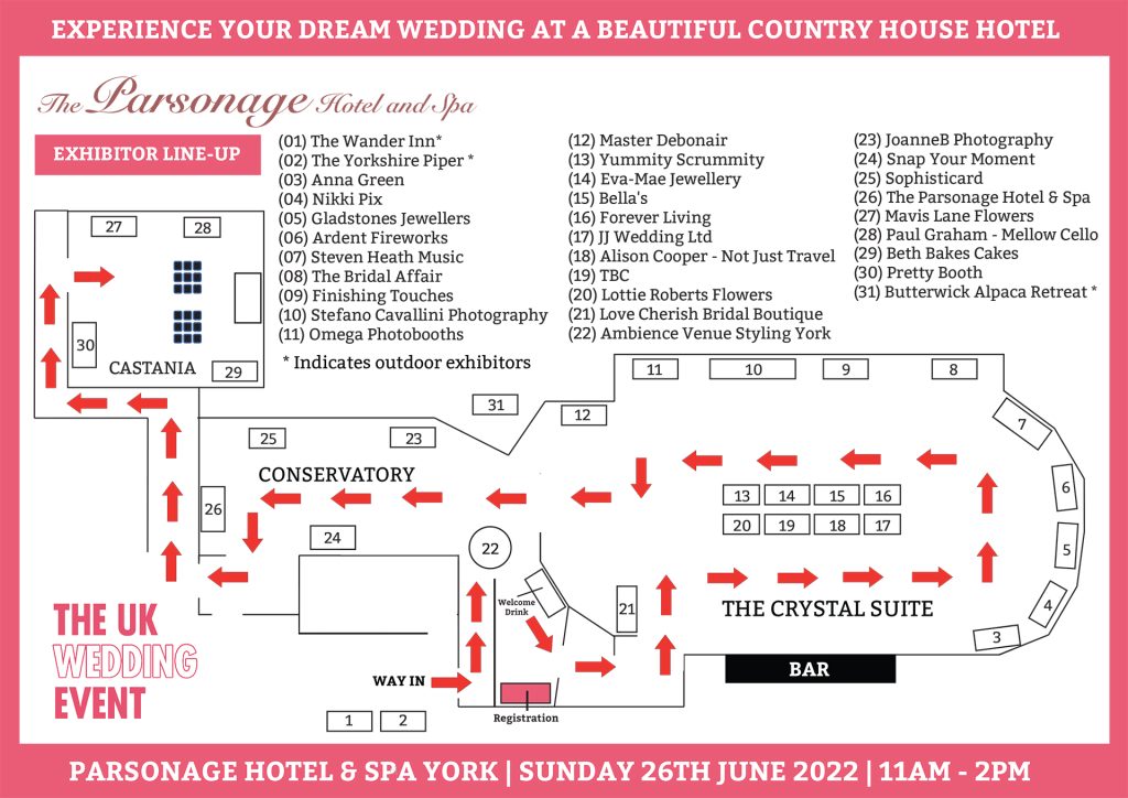 Parsonage York Wedding Fayre Floor Plan