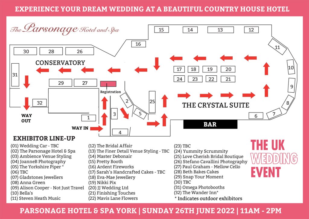 Parsonage York Wedding Fayre Floor Plan | June 2022
