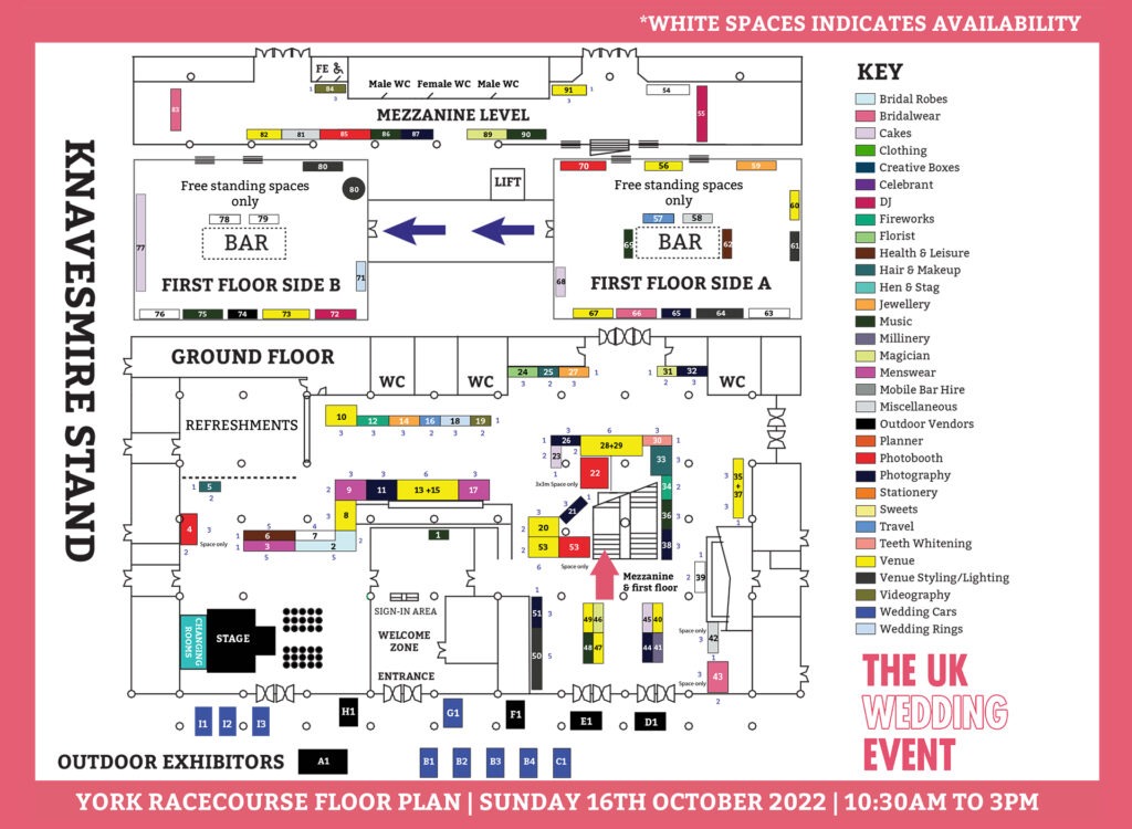 York Racecourse Wedding Show Floor Plan | Oct 2022