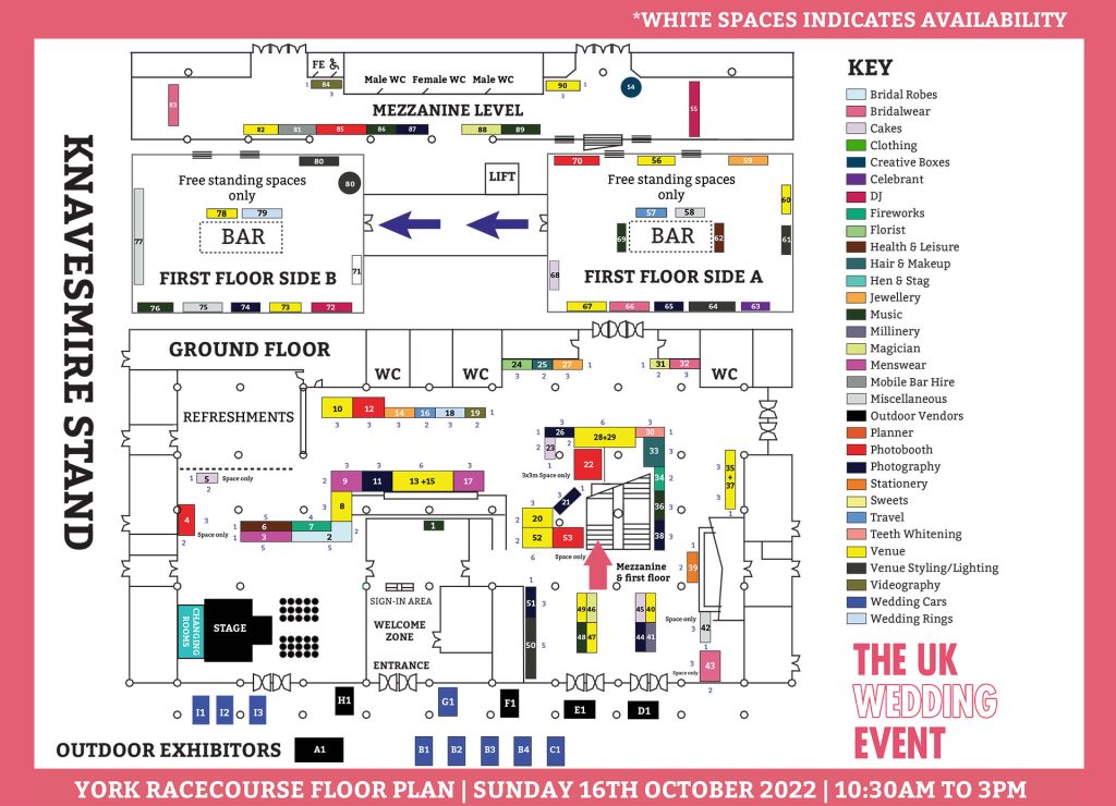 York Racecourse Wedding Show Floor Plan | Sun16th October 2022