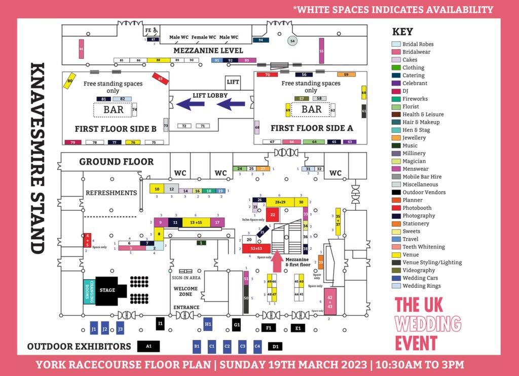York Racecourse Wedding Show Floor Plan | March 2023