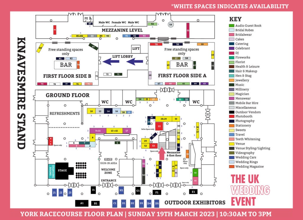 York Racecourse Wedding Show Floor Plan for March 2023