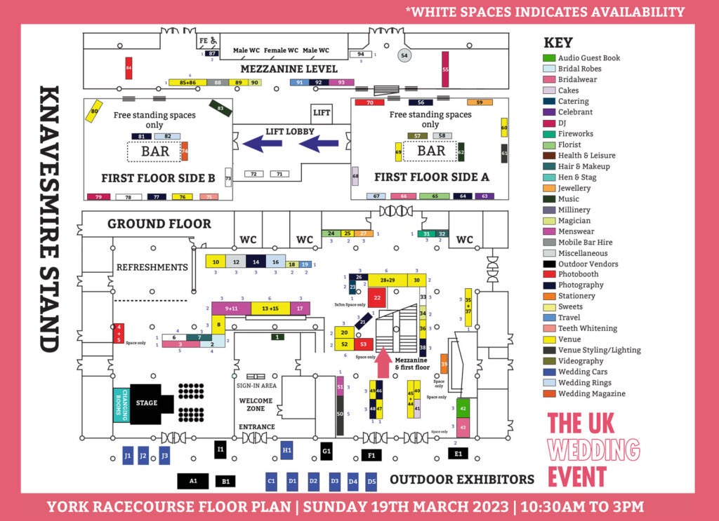 York Racecourse Wedding Show Floor Plan for March 2023