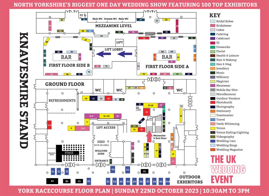 York Racecourse Wedding Show Floor Plan for October 2023