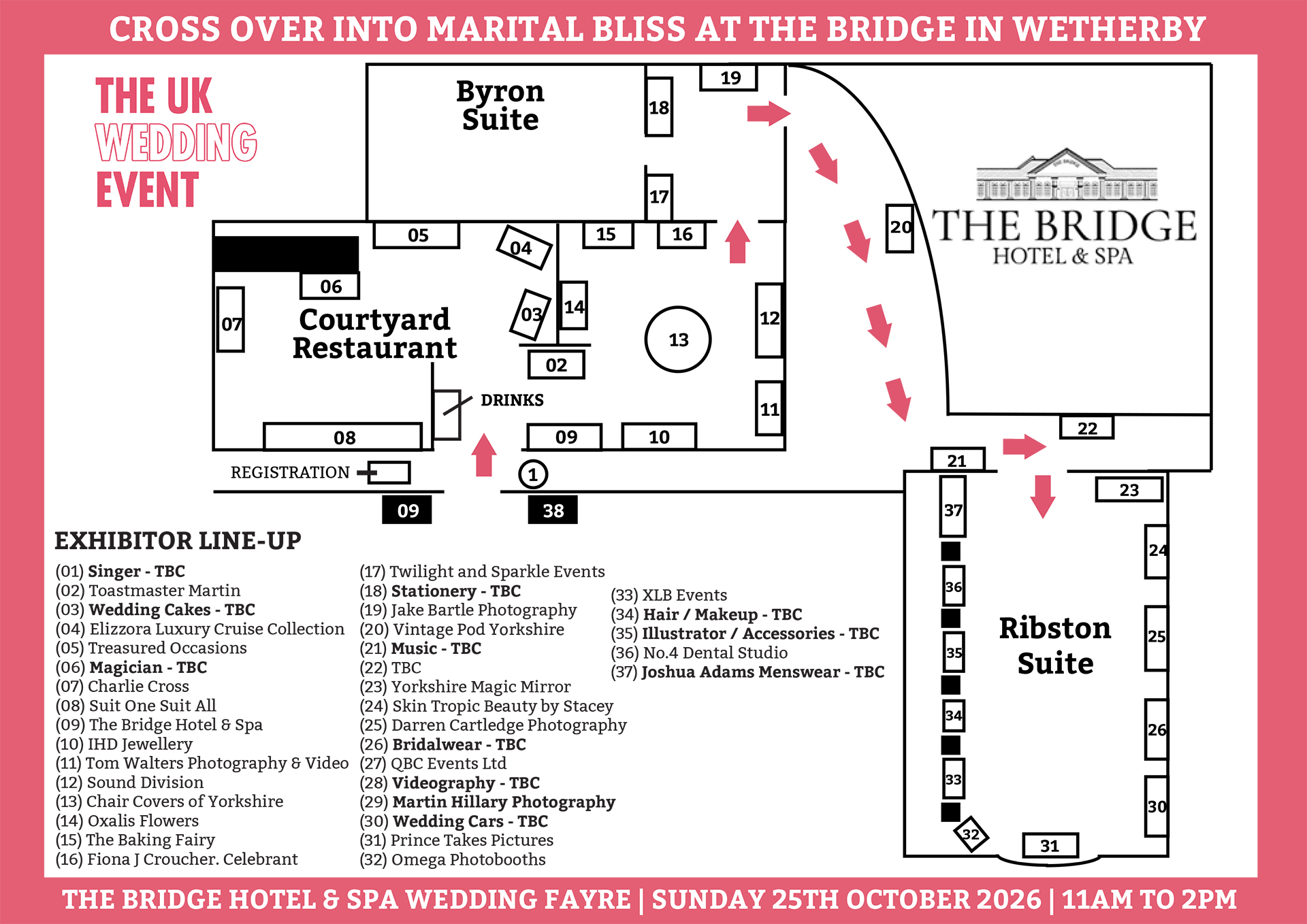 The Bridge Hotel and Spa Floor Plan | Sunday 25th October 2026 | The UK Wedding Event The Bridge Hotel and Spa Floor Plan | Sunday 25th October 2026