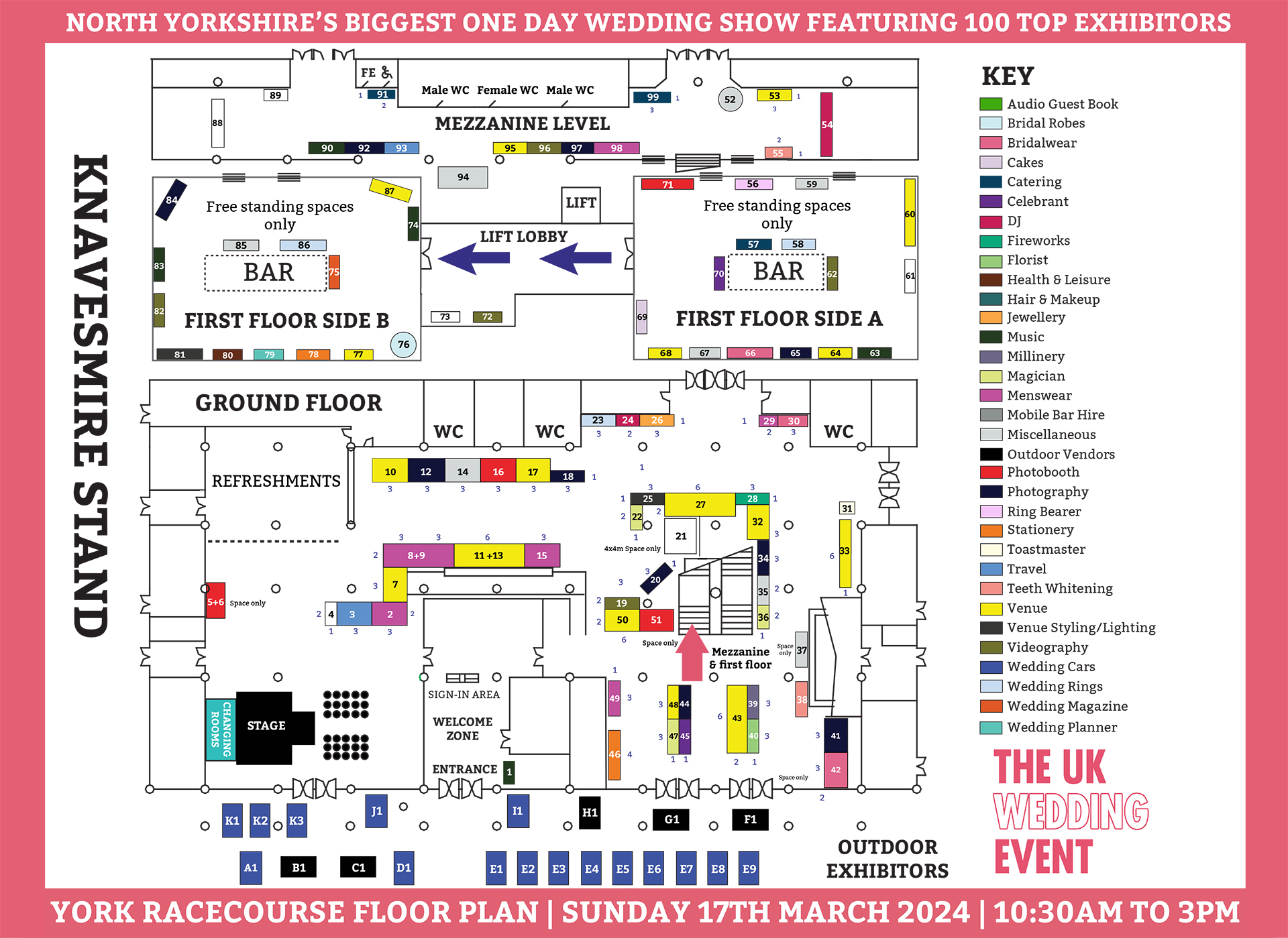 York Racecourse Wedding Show Floor Plan | Sunday 17th March 2024