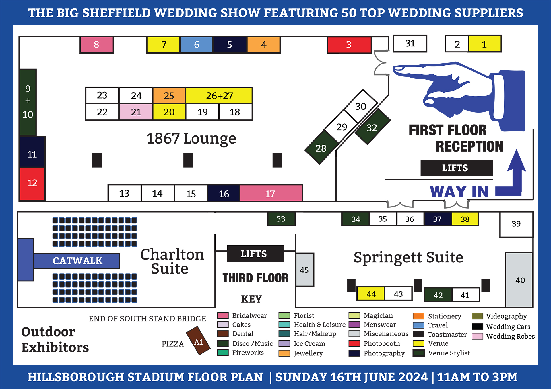 The Big Sheffield Wedding Show Floor Plan - June 2024