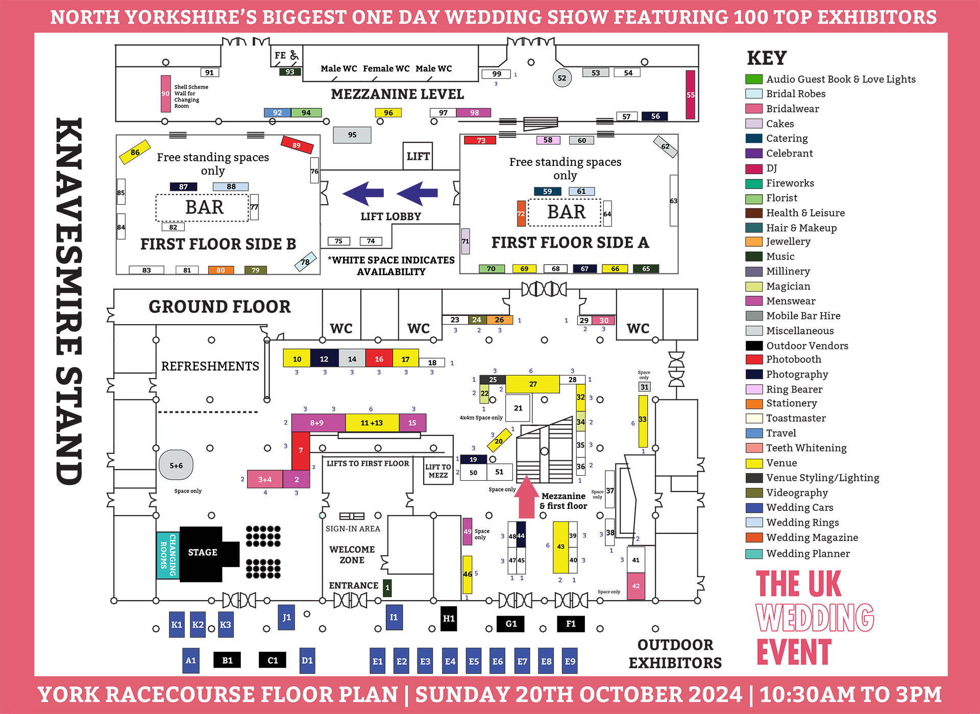 York Racecourse Wedding Show Floor Plan | Sunday 20th October 2024