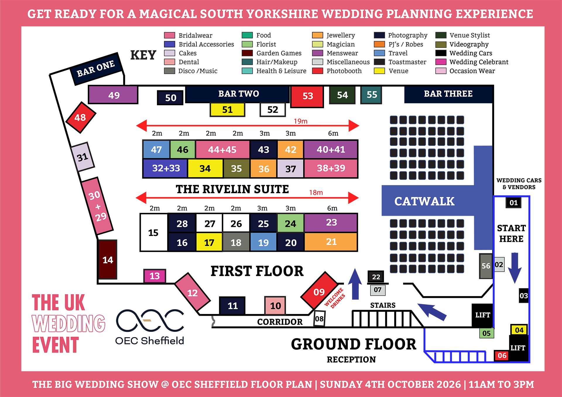 The Big Wedding Show @ OEC Sheffield Floor Plan | Sunday 4th October 2026
