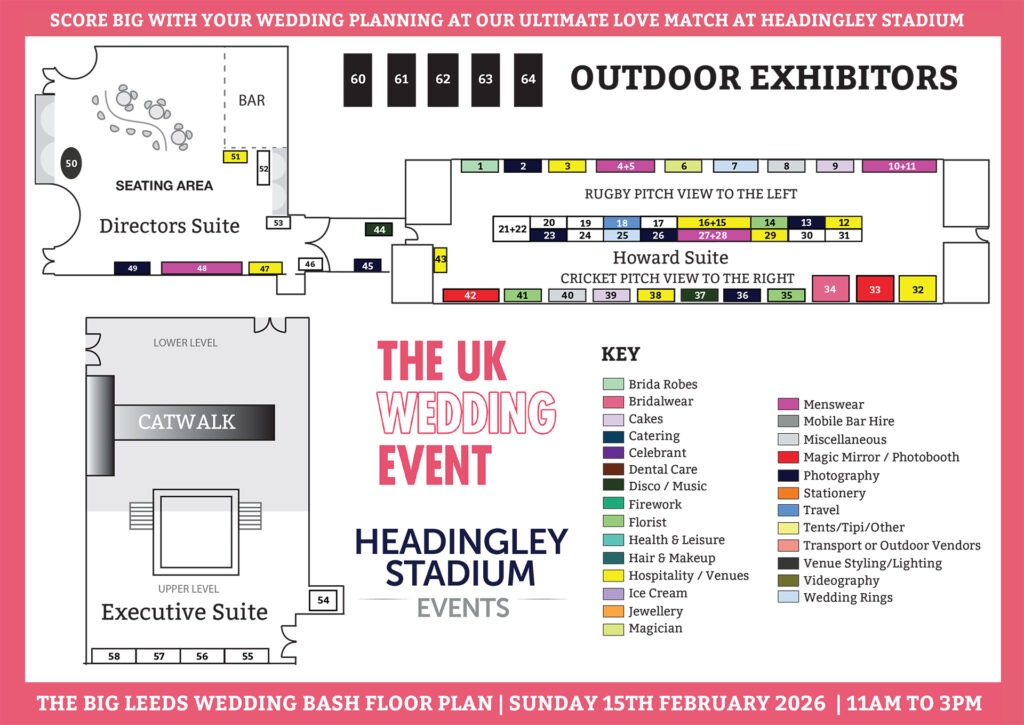 The Big Leeds Wedding Bash @ Headingley Stadium Floor Plan | Sunday 15th February 2026
