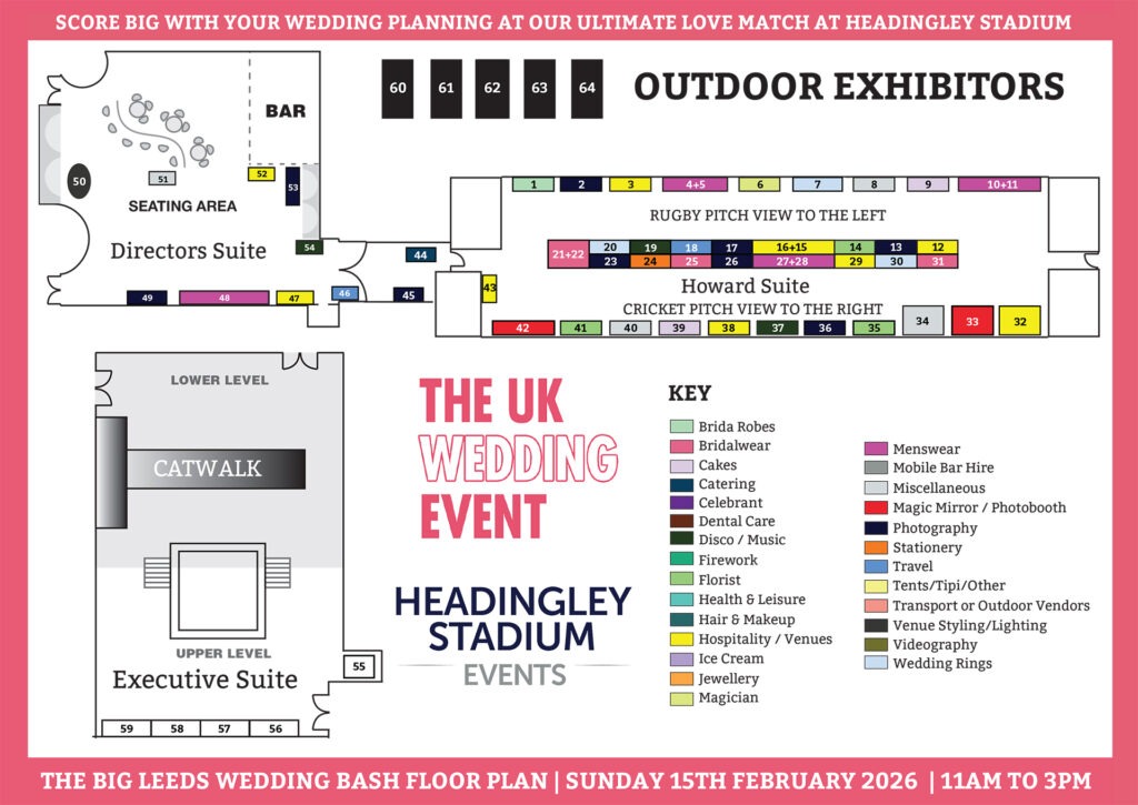 The Big Leeds Wedding Bash @ Headingley Stadium Floor Plan | Sunday 15th February 2026