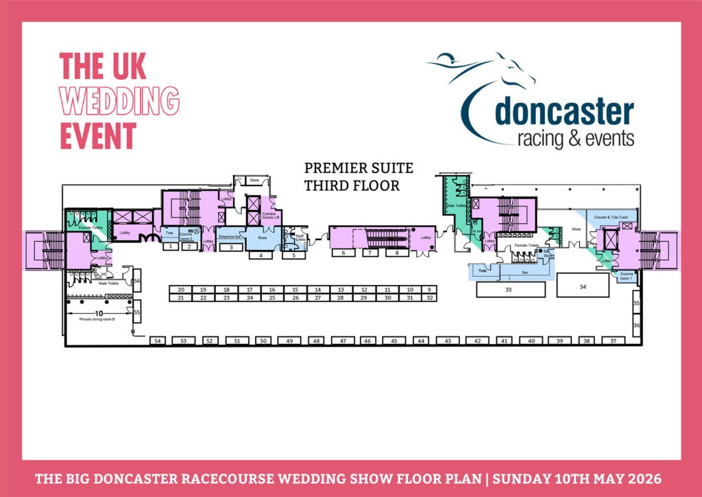 The Big Doncaster Racecourse Wedding Show Floor Plan | Sunday 10th May 2026