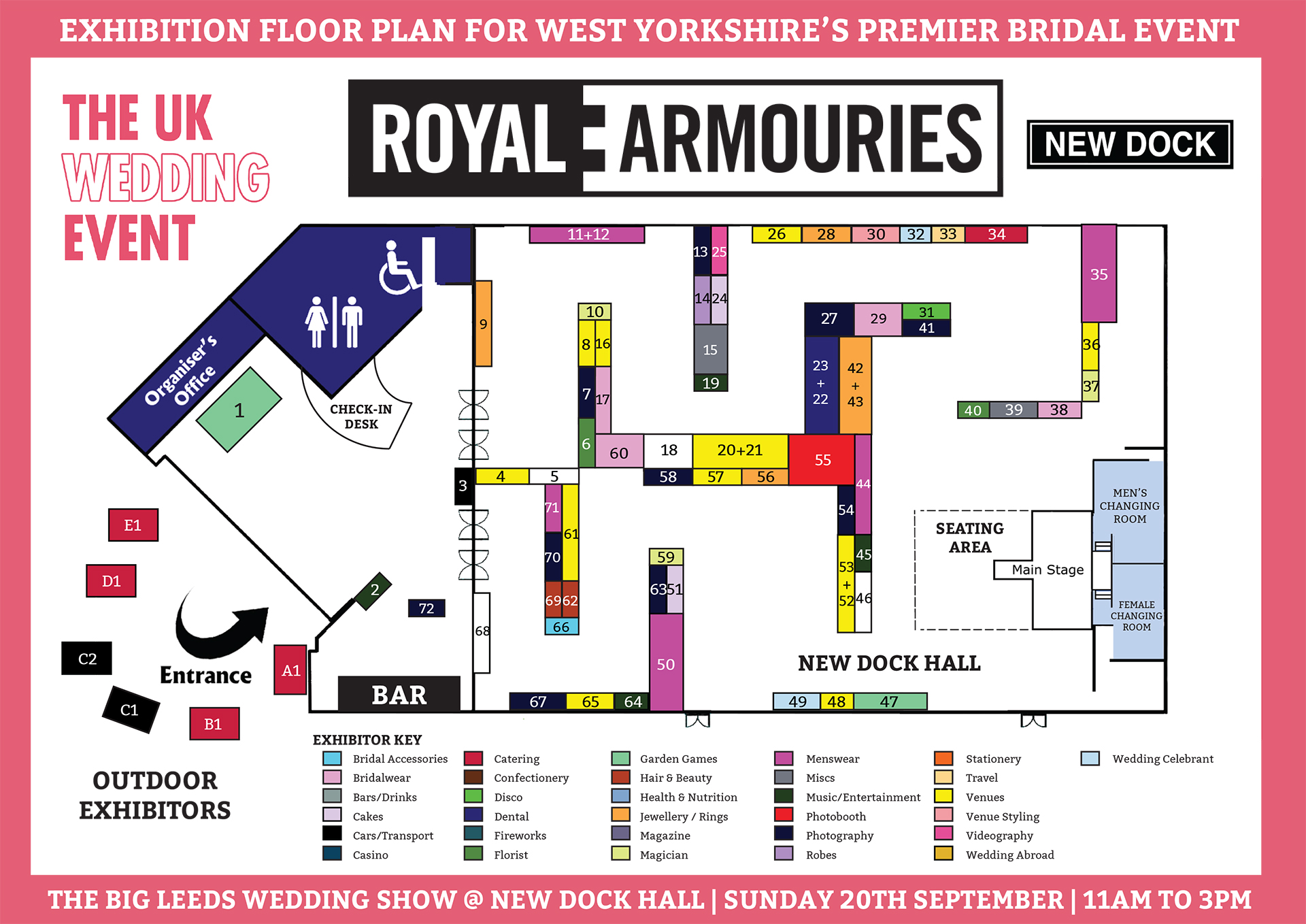New Dock Hall Wedding Show Floor Plan - Sunday 20th September 2026