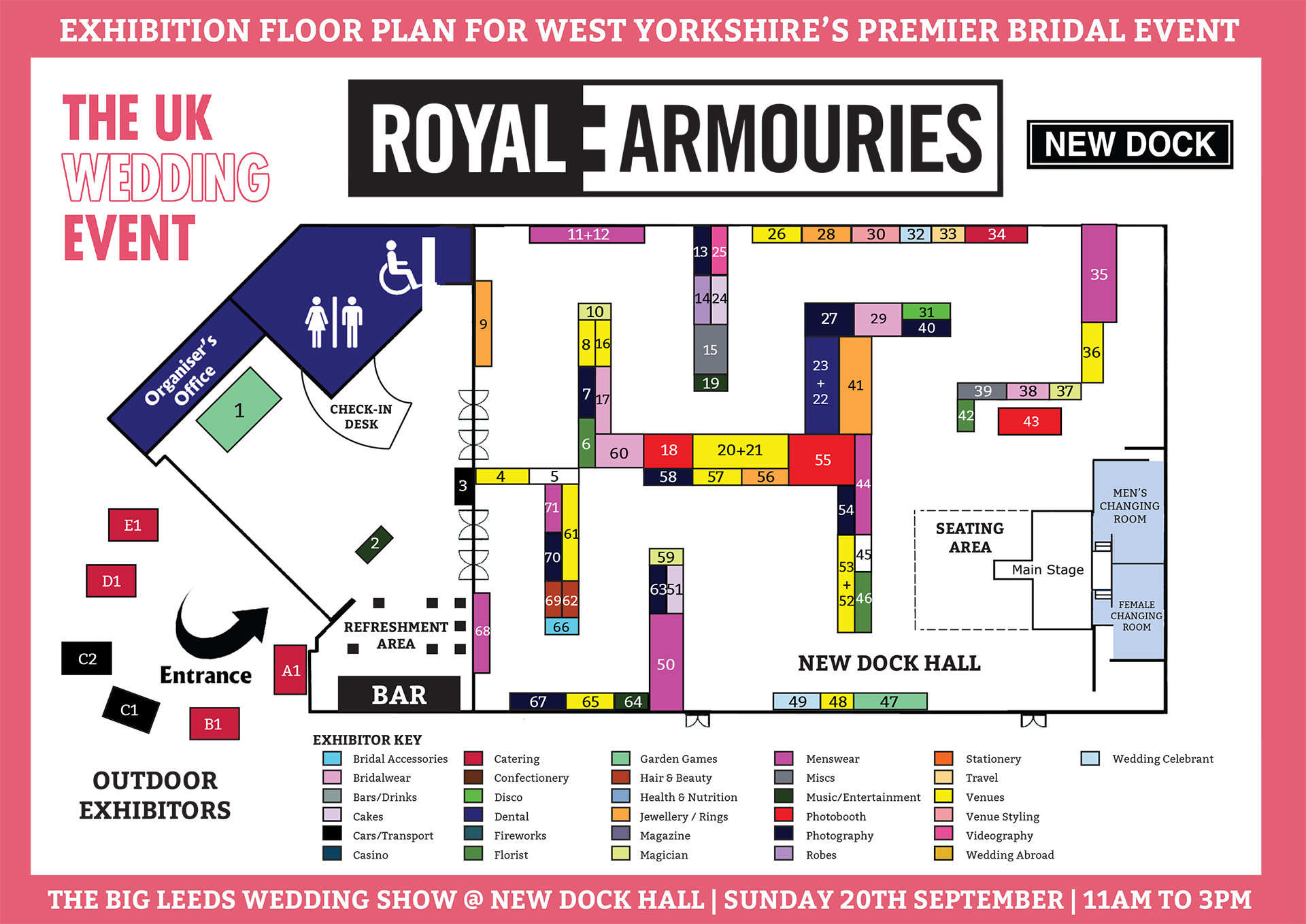 The Big Leeds Wedding Show @ New Dock Hall Floor Plan | Sunday 20th September 2026