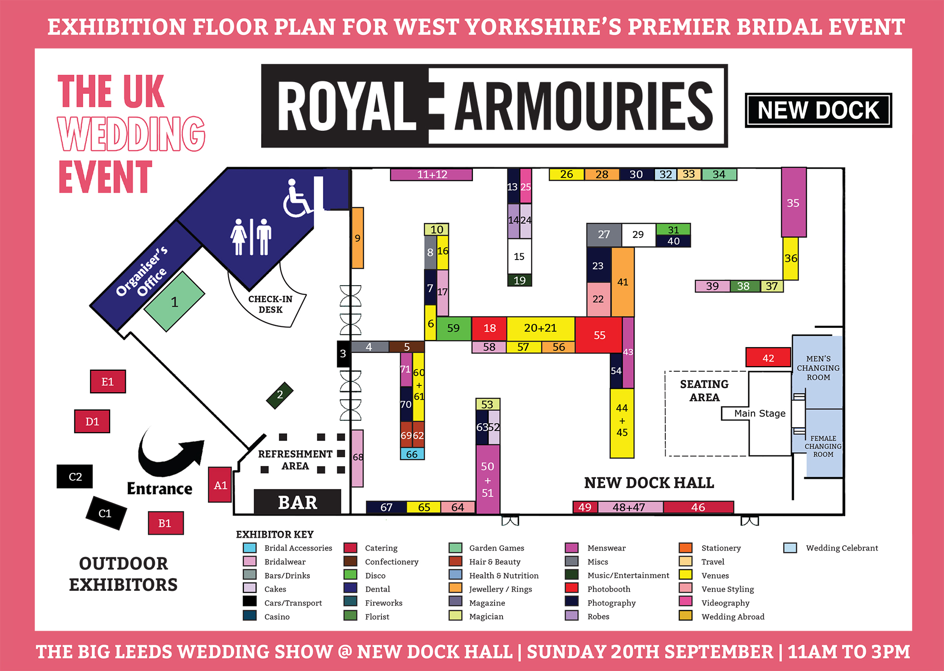 New Dock Hall Wedding Show Floor Plan | Sunday 20th September 2026