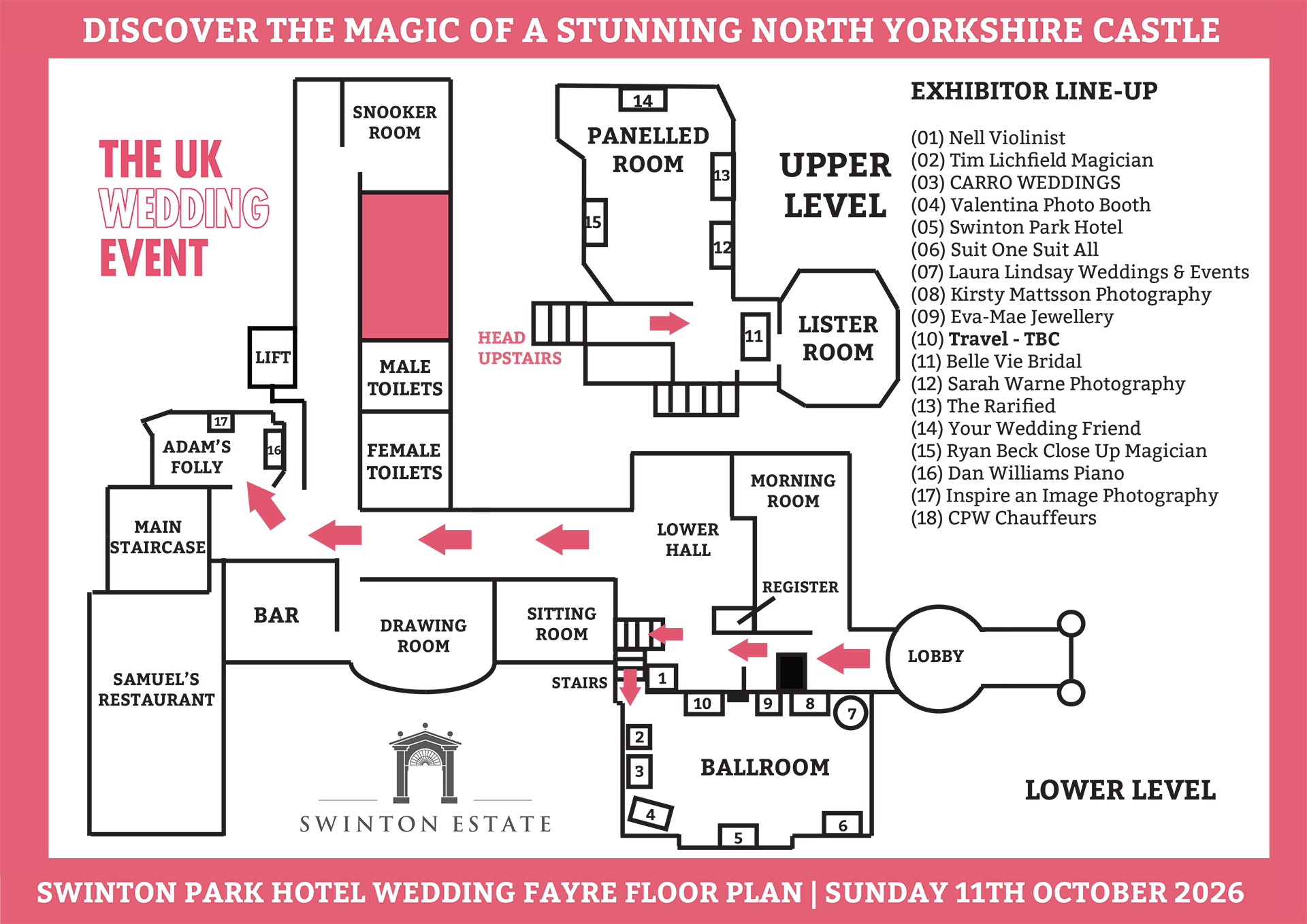 Swinton Park Wedding Fayre Floor Plan | Sun 11th Oct 2026